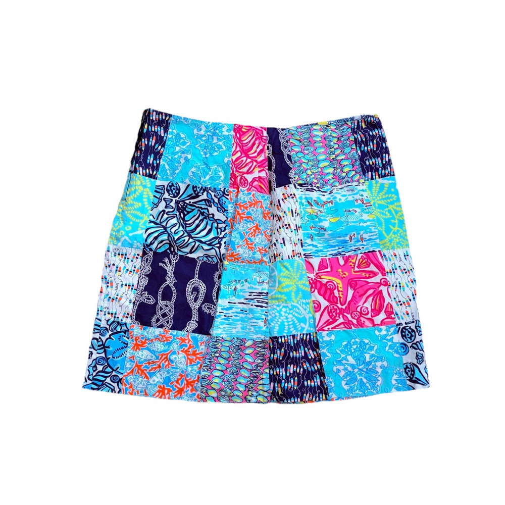 Lilly Pulitzer Marigold Skirt Sailor Nautical Fun Patch Patchwork Skirt Size 8